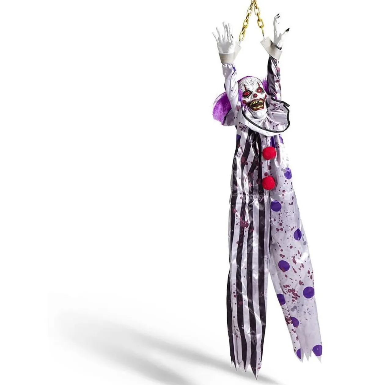 Clown Halloween animé et lumineux H118cm