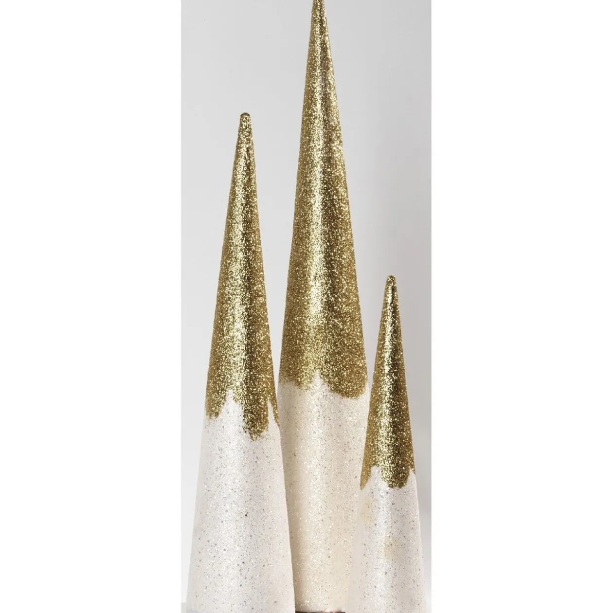 Cône blanc et doré Noël