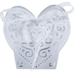 Coeur blanc à dragées x10