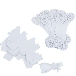 Coeur blanc à dragées x10