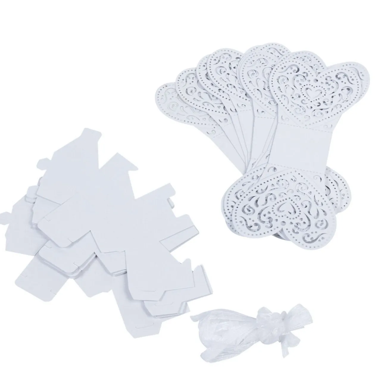 Coeur blanc à dragées x10