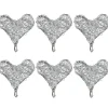 Coeur métal argenté x6