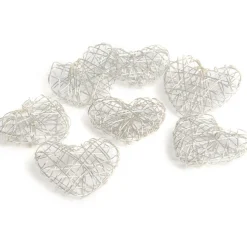 Coeur métal argenté x7