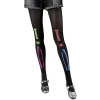 Collant squelette adulte Taille unique noir et multicolore pailleté