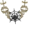 Collier araignée Halloween métal noir doré