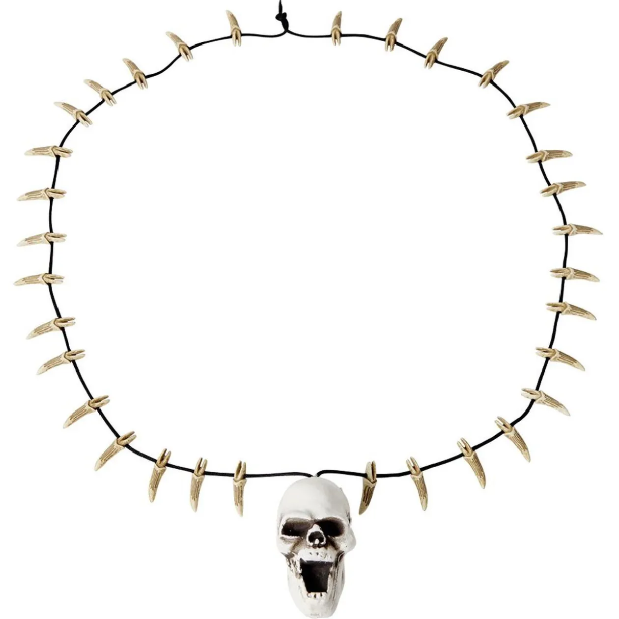 Collier Halloween dent et pendentif crâne tête de mort