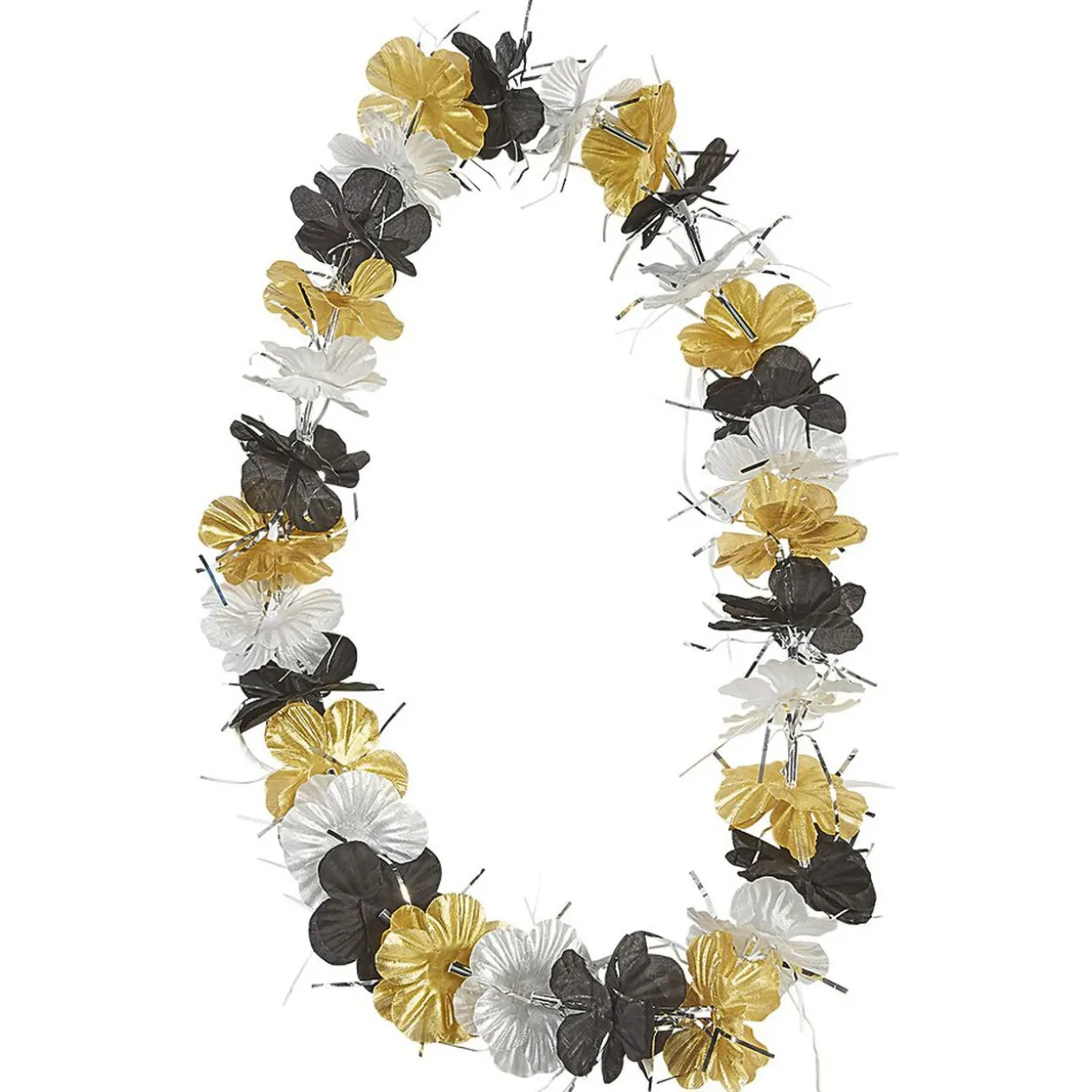 Collier Hawaïn fleur dorée et argentée