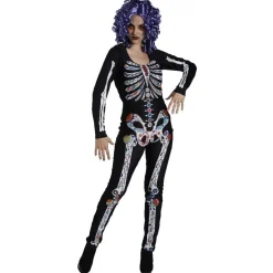 Combinaison imprimée squelette coloré femme