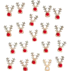 Confetti forme tête de renne en bois x20