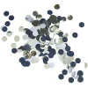 Confettis aluminium noir argenté doré Ø2 cm