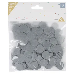 Confettis en papier rond gris ø 2 cm