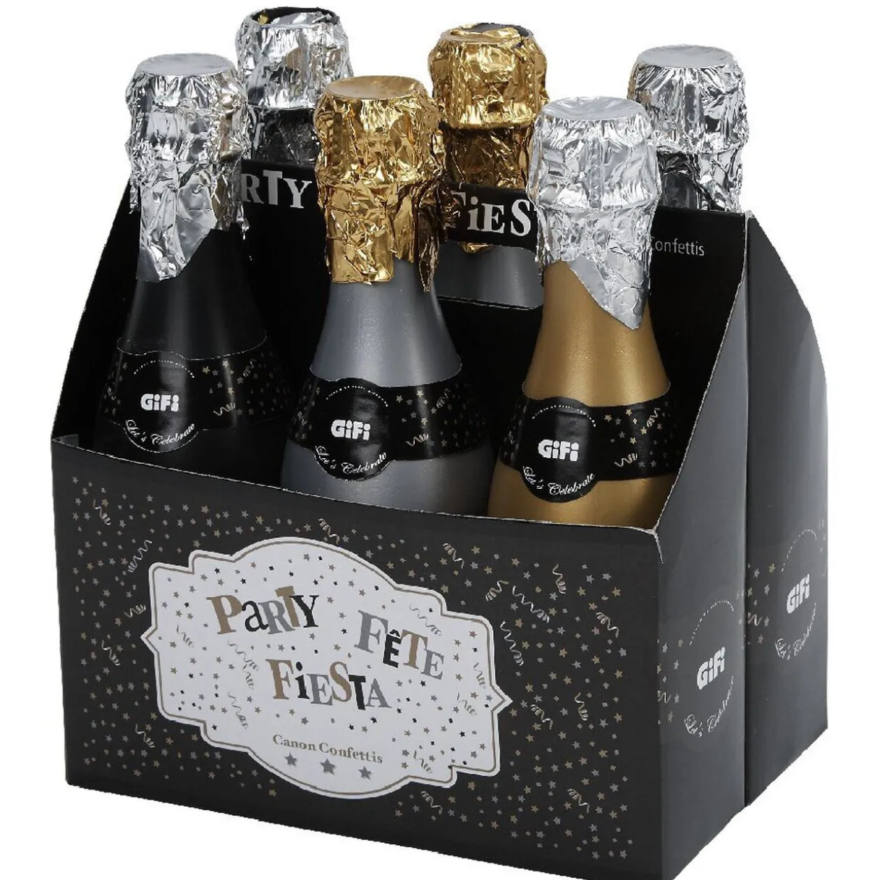 Cotillons bouteille argenté doré ou noir