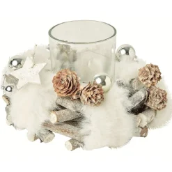 Couronne décorative de Noël avec bougie