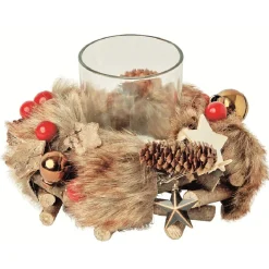 Couronne décorative de Noël avec bougie