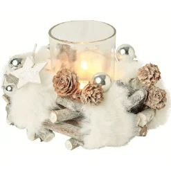 Couronne décorative de Noël avec bougie