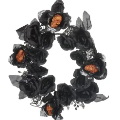 Couronne de fleurs noir orange