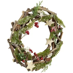 Couronne de Noël à suspendre en bois