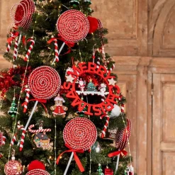 Couronne de Noël Merry Christmas en bois Ø25cm