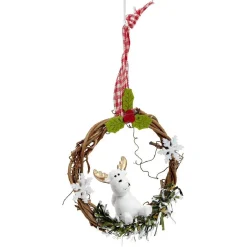 Couronne en bois à suspendre Noël