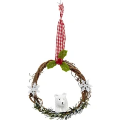 Couronne en bois à suspendre Noël