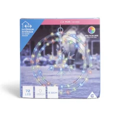 Couronne lumineuse flocon de neige 72LED multicolore Ø32cm