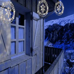 Couronne lumineuse flocon de neige 72LED blanc chaud Ø32cm