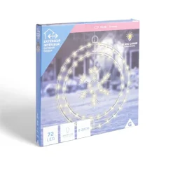 Couronne lumineuse flocon de neige 72LED blanc chaud Ø32cm