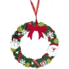 Couronne Noël feutrine à suspendre H25 cm