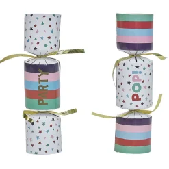 Crackers cotillons de fête multicolore 6 personnes