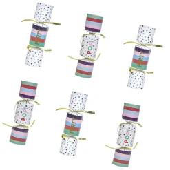 Crackers cotillons de fête multicolore 6 personnes