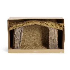 Crèche de Noël en bois et mousse 37x18xH22cm