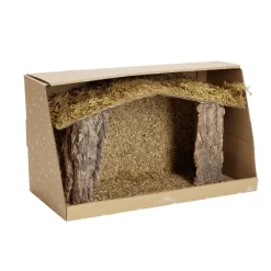 Crèche de Noël en bois et mousse 37x18xH22cm