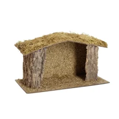 Crèche de Noël en bois et mousse 37x18xH22cm