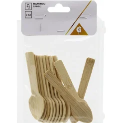 Cuillère à cocktail en bambou x12