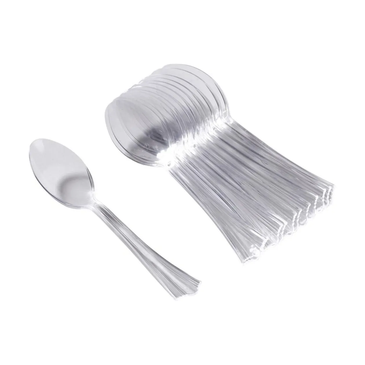 Cuillère en plastique transparent x12