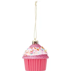 Cupcake à suspendre pailleté rose et bleu Ø5xH5cm