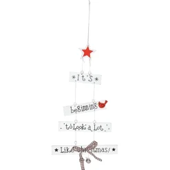 Déco de sapin à suspendre en bois