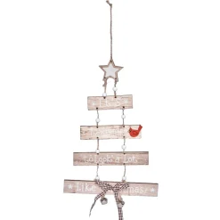 Déco de sapin à suspendre en bois