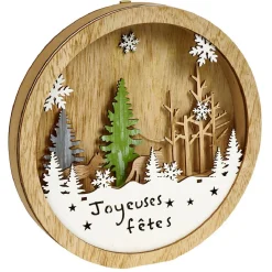 Décor de Noël lumineux en bois à poser H25cm
