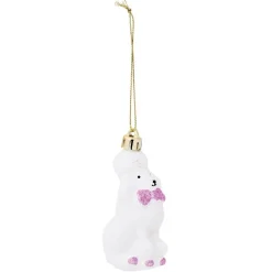 Décoration à suspendre caniche blanc H8,7cm
