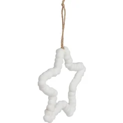 Décoration à suspendre Noël étoile laine blanc