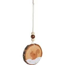 Décoration à suspendre rondin bois animaux de la forêt Ø6cm