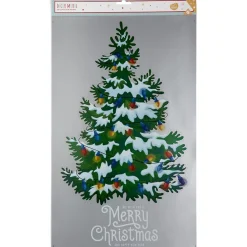 Décoration adhésive fenêtre et mur sapin de Noël repositionnable
