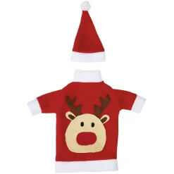 Décoration bouteille Noël Rouge