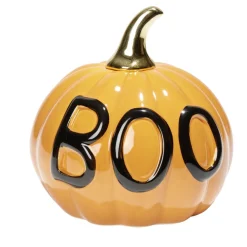 Décoration citrouille Halloween céramique orange