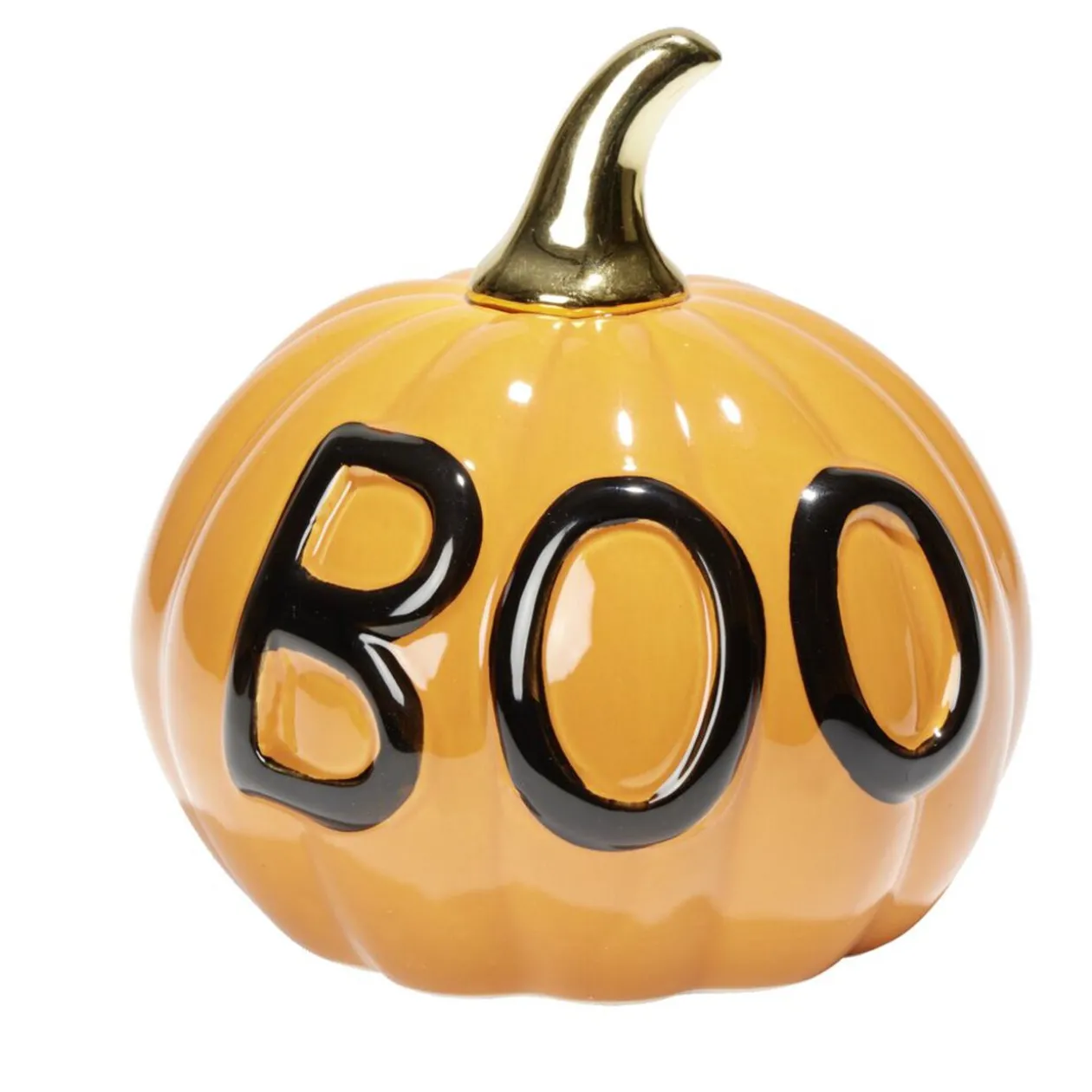 Décoration citrouille Halloween céramique orange
