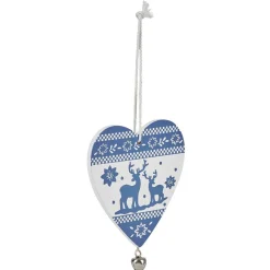 Décoration de Noël coeur en bois à suspendre
