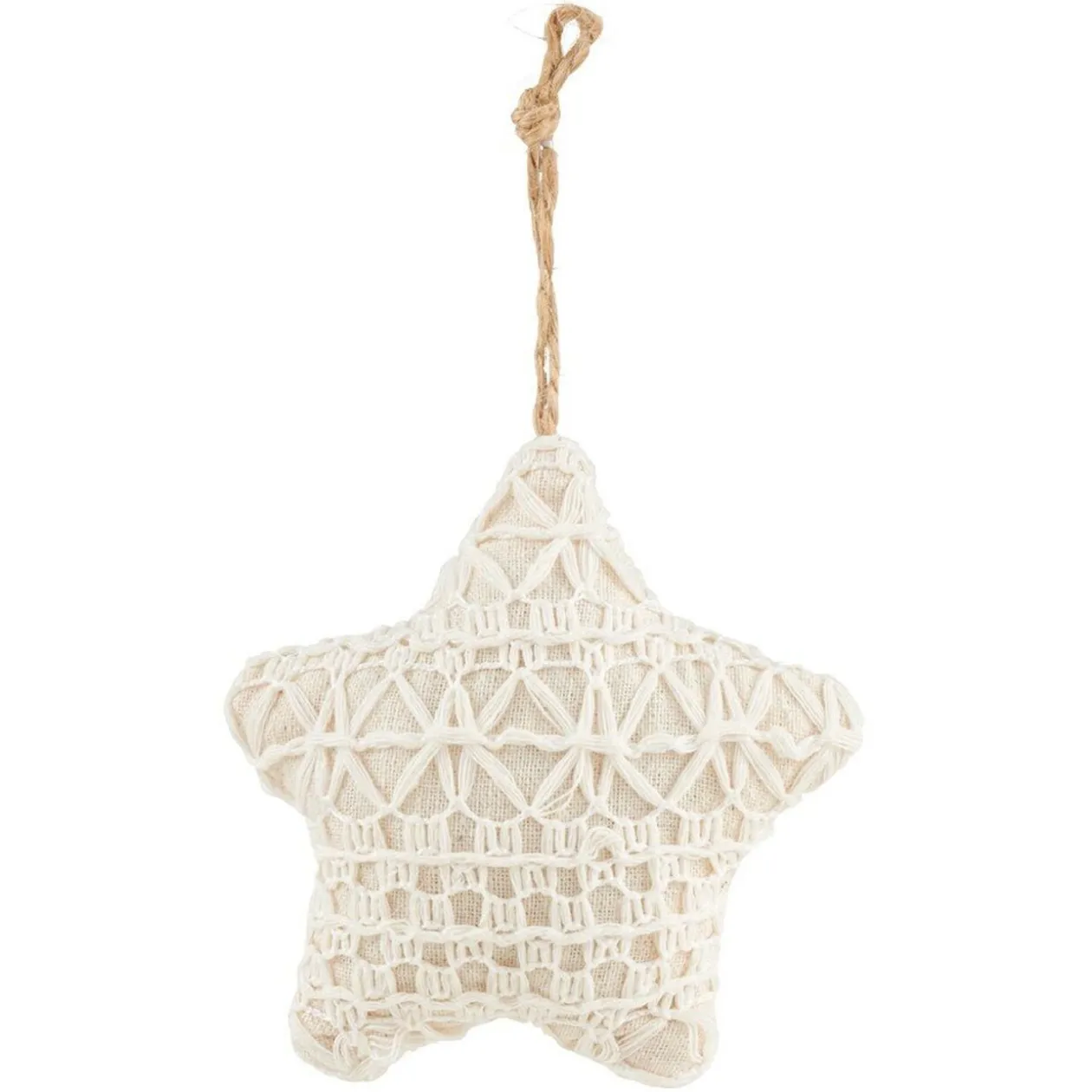 Décoration de Noël coeur et étoile à suspendre blanche