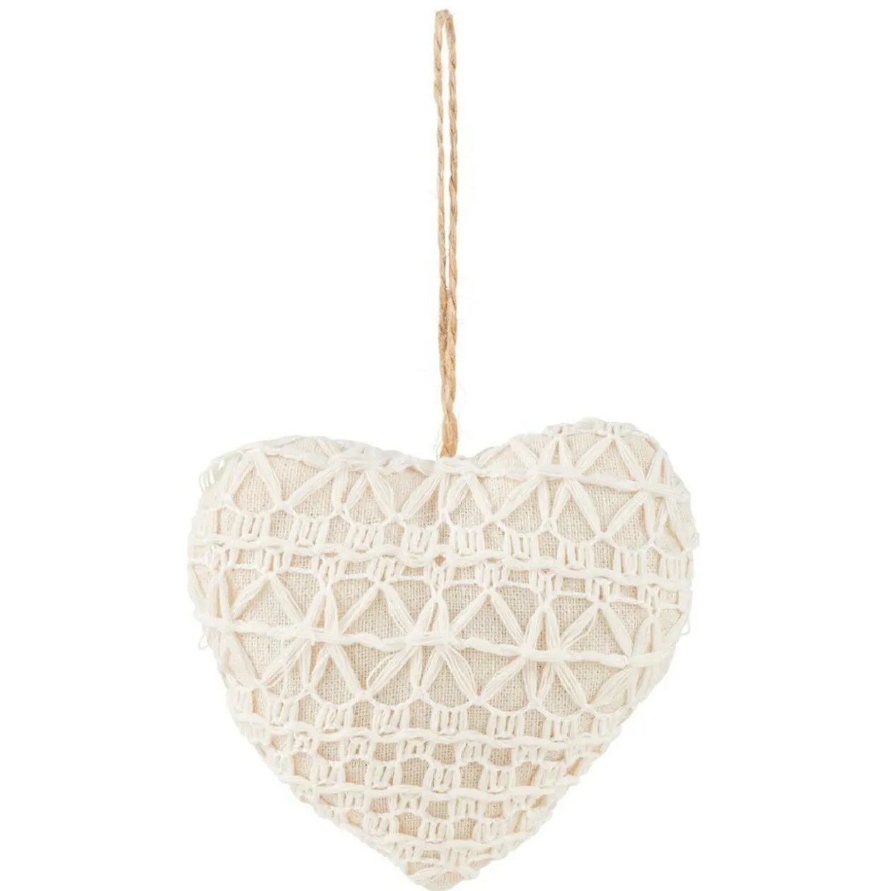 Décoration de Noël coeur et étoile à suspendre blanche