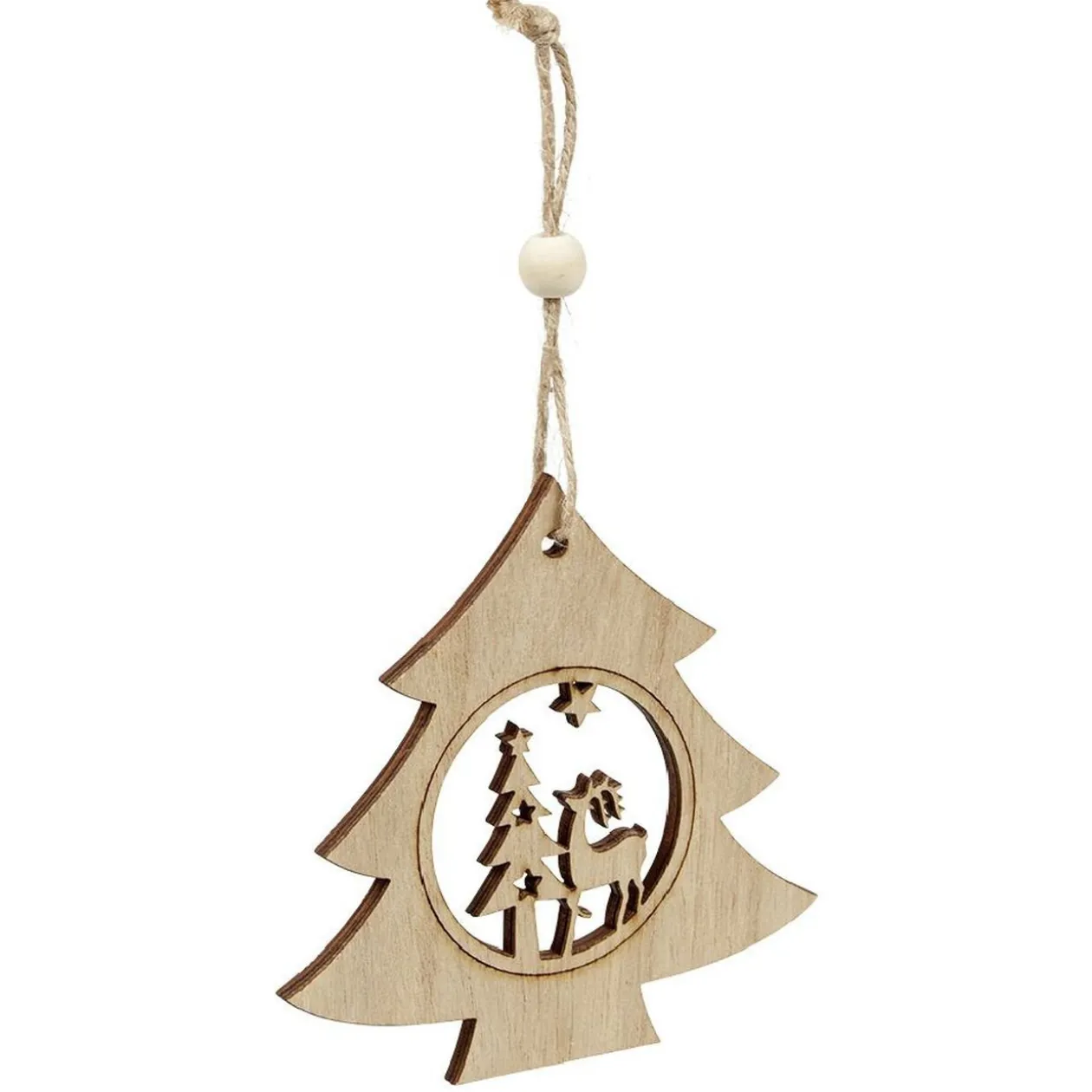 Décoration de Noël en bois à suspendre L12X12 cm